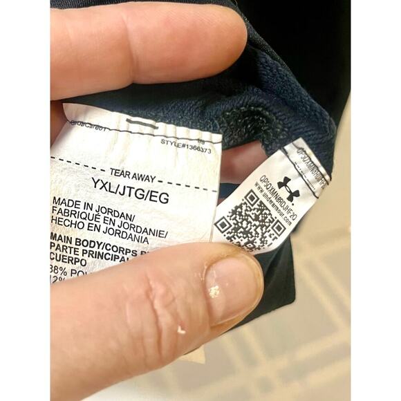 UNDER ARMOUR ColdGear Black Long Sleeve Mock Neck Compression Shirt Top Base YXL - Picture 2 of 6